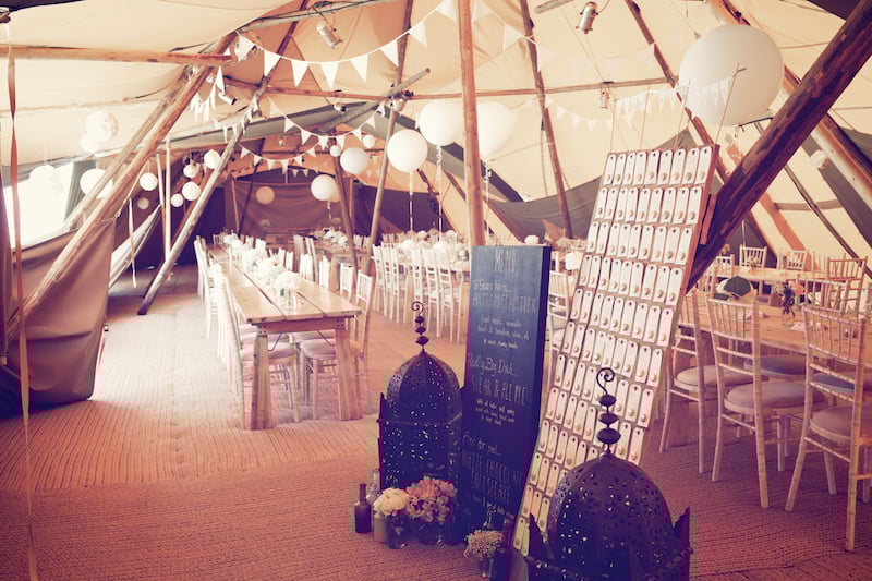 Sarah and Kevin's PapaKata teepee interior Sarah and Kevin's PapaKata teepee interior