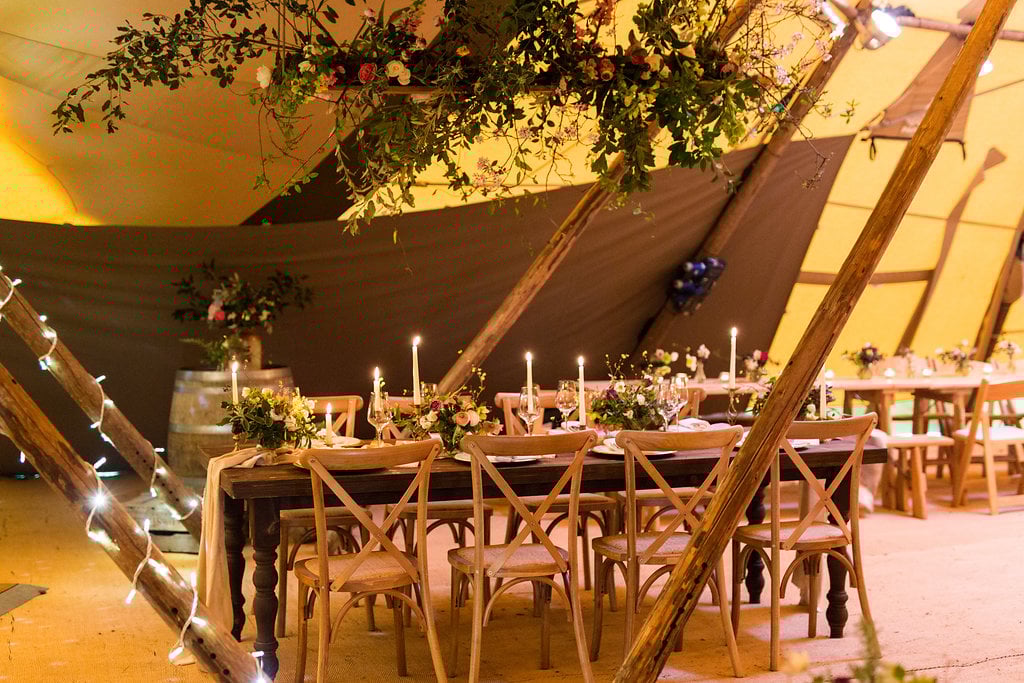 Top Table elegance with Farmhouse Tables, Cross Back Chairs and flowers by Forage and Blossom Top Table elegance with Farmhouse Tables, Cross Back Chairs and flowers by Forage and Blossom