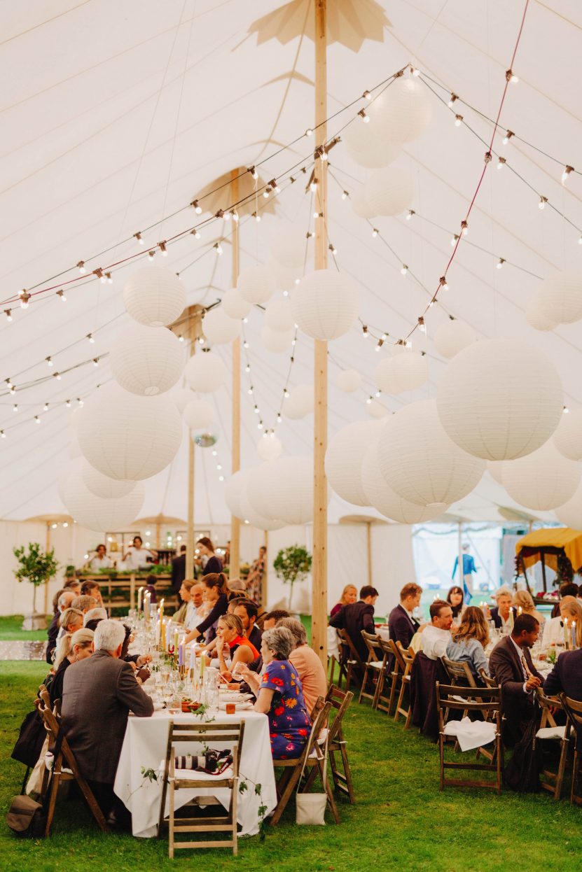 PapaKåta Sperry Tent Wedding with floating globe grid at West Dean Gardens by Cinzia Bruschini