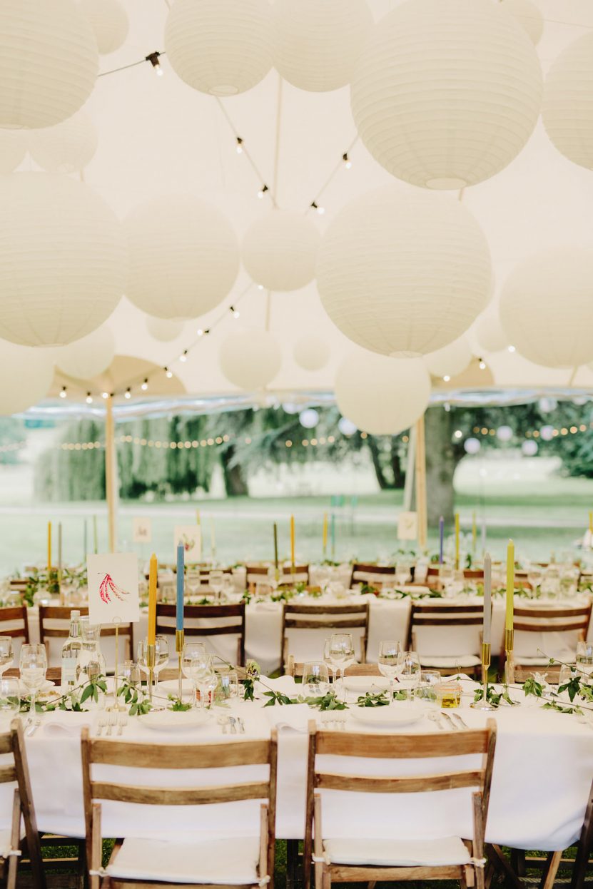 PapaKåta Sperry Tent Wedding with floating globe grid at West Dean Gardens by Cinzia Bruschini