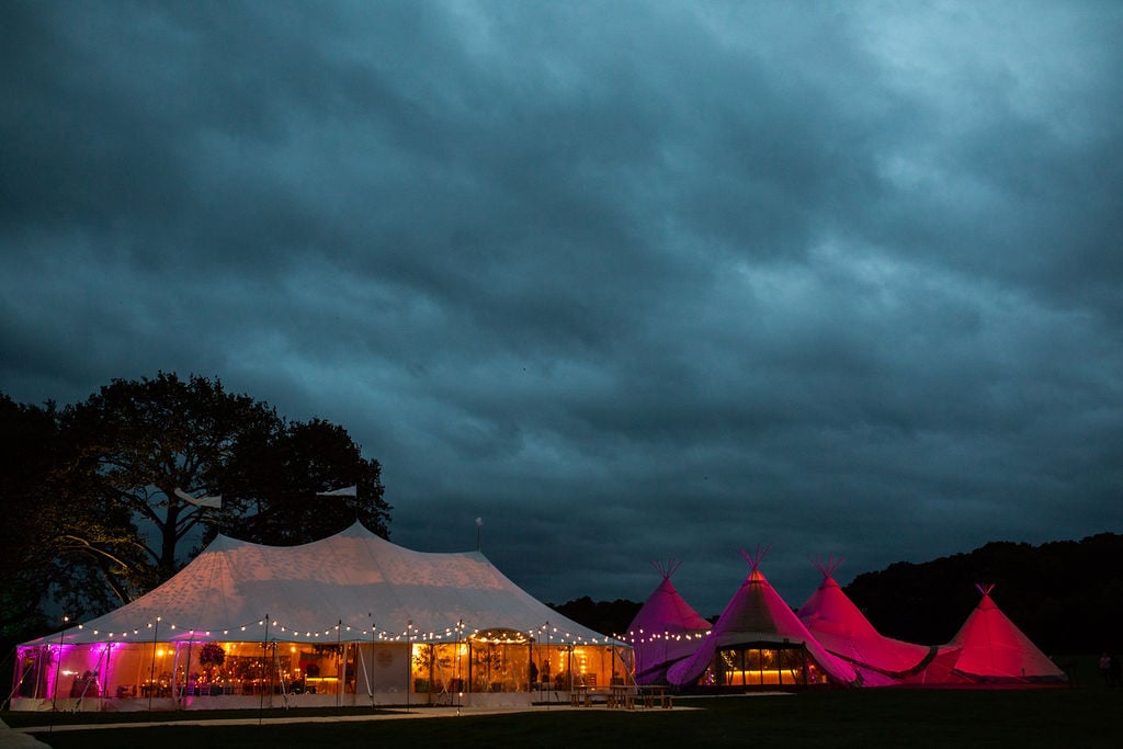 PapaKåta Sperry Tent and Teepees at night by Natasha Cadman Photography. PapaKåta Sperry Tent and Teepees at night by Natasha Cadman Photography.
