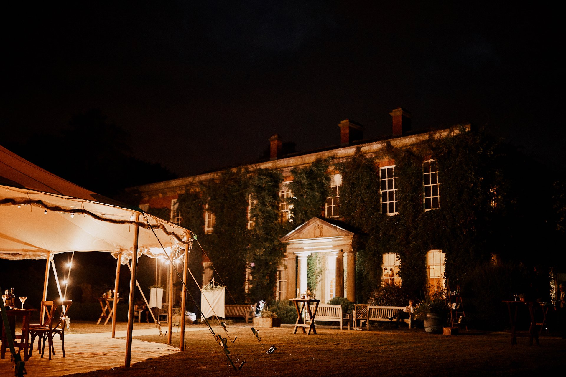 PapaKata Couple Claudia & Jimmy Sperry Tent Wedding at Norton Hall captured by Benjamin Wheeler- Sperry Tent Exterior Night PapaKata Couple Claudia & Jimmy Sperry Tent Wedding at Norton Hall captured by Benjamin Wheeler- Sperry Tent Exterior Night