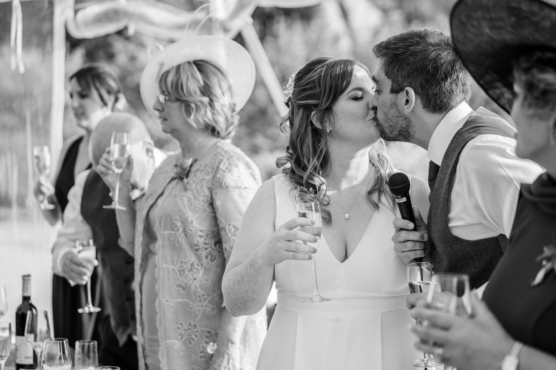 PapaKåta couple Louise & Alex's Sperry Wedding at Elford Hall Garden, Staffordshire captured by Jessica Raphael Photography- A toast to the bride & groom