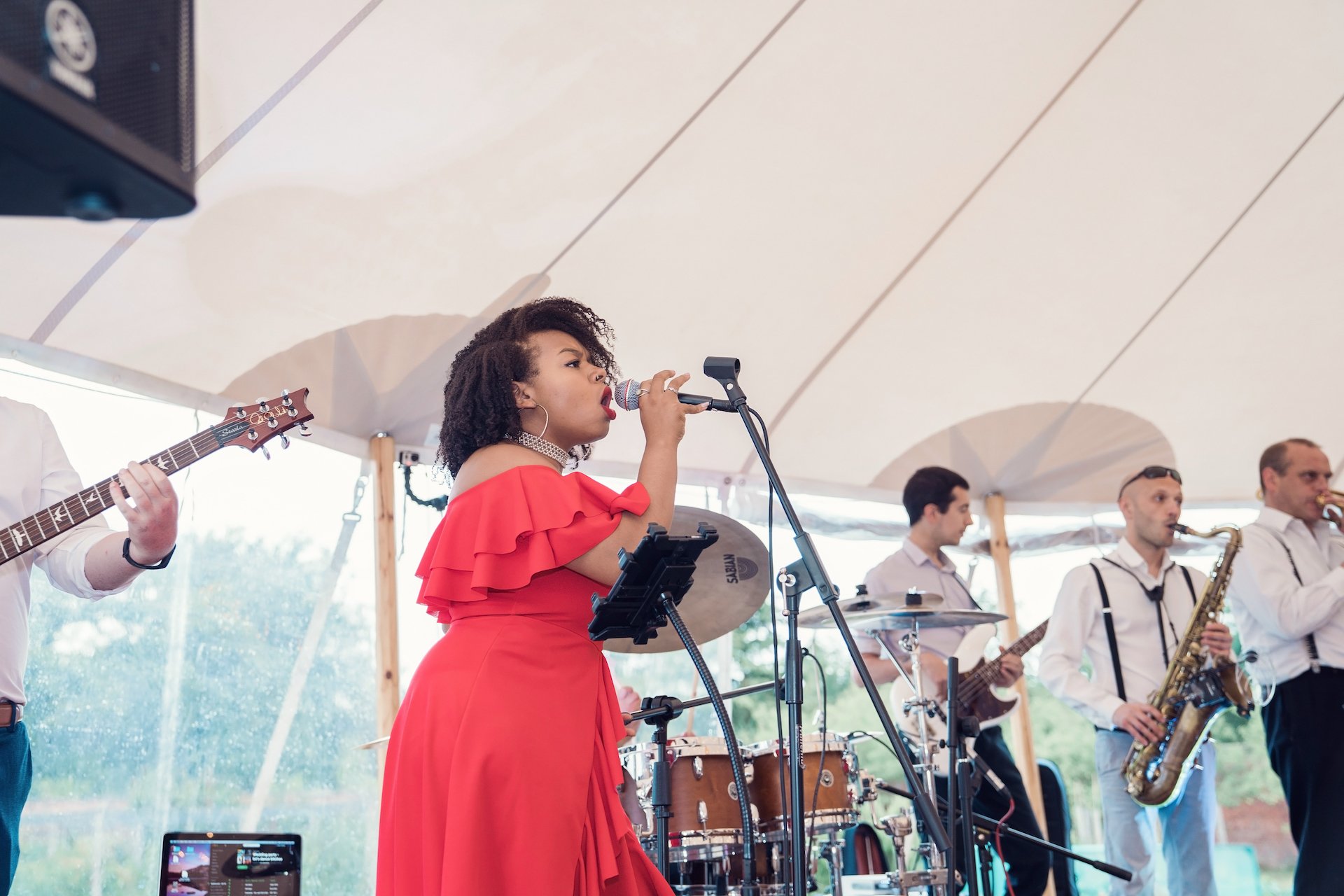 PapaKåta couple Louise & Alex's Sperry Wedding at Elford Hall Garden, Staffordshire captured by Jessica Raphael Photography- Funk The Revolution