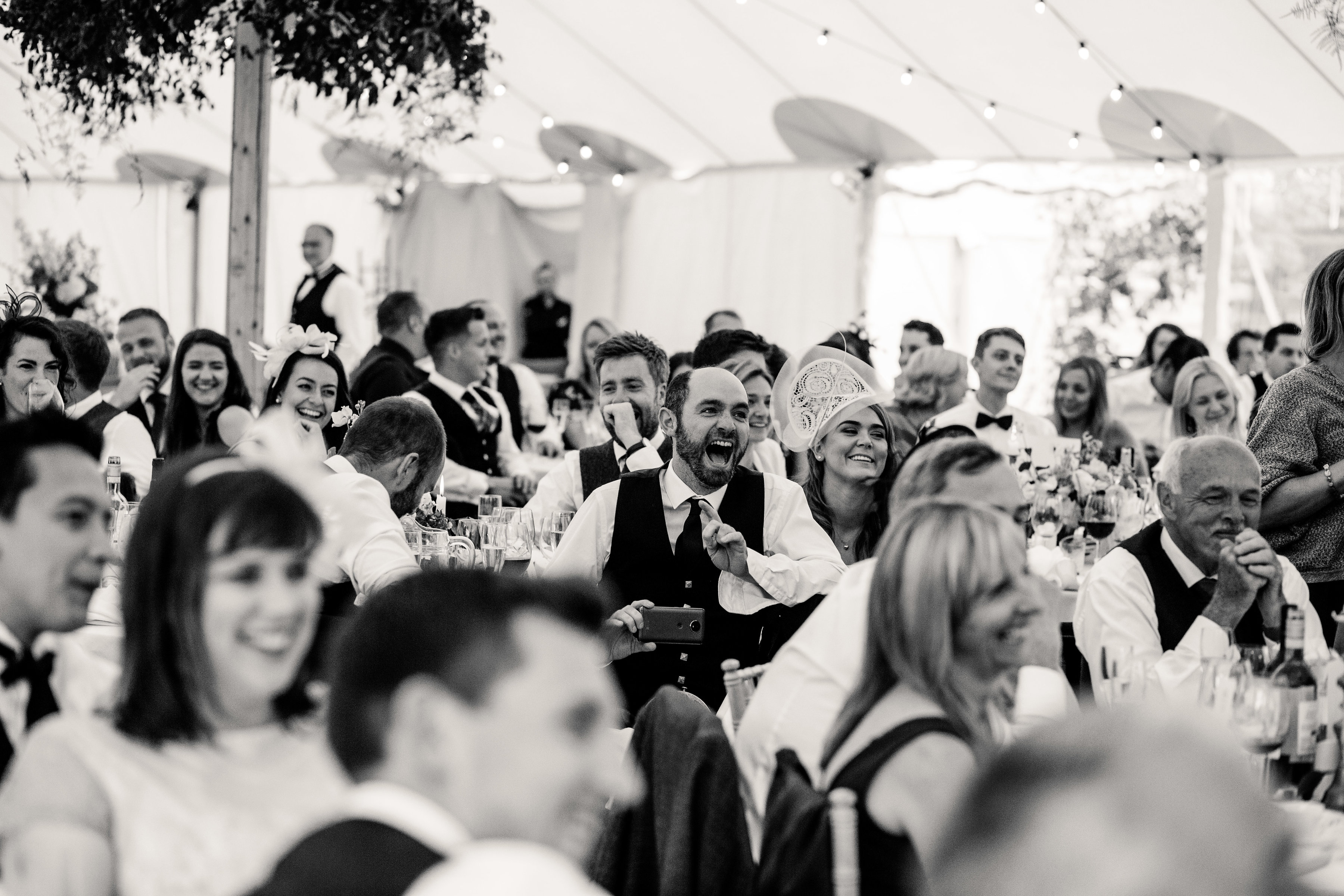 PapaKåta couple Lucy & Tom's Sperry Wedding at Gordon Castle Scotland captured by Helen Abraham Photography- Wedding Guests