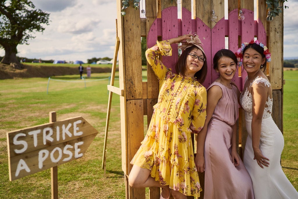 PapaKåta couple Lucy & Chris' Teepee Wedding in Terrington North Yorkshire captured by Chris Morse Photography- DIY Photo Booth