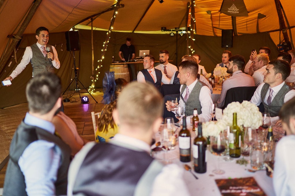 PapaKåta couple Lucy & Chris' Teepee Wedding in Terrington North Yorkshire captured by Chris Morse Photography- Wedding Speeches