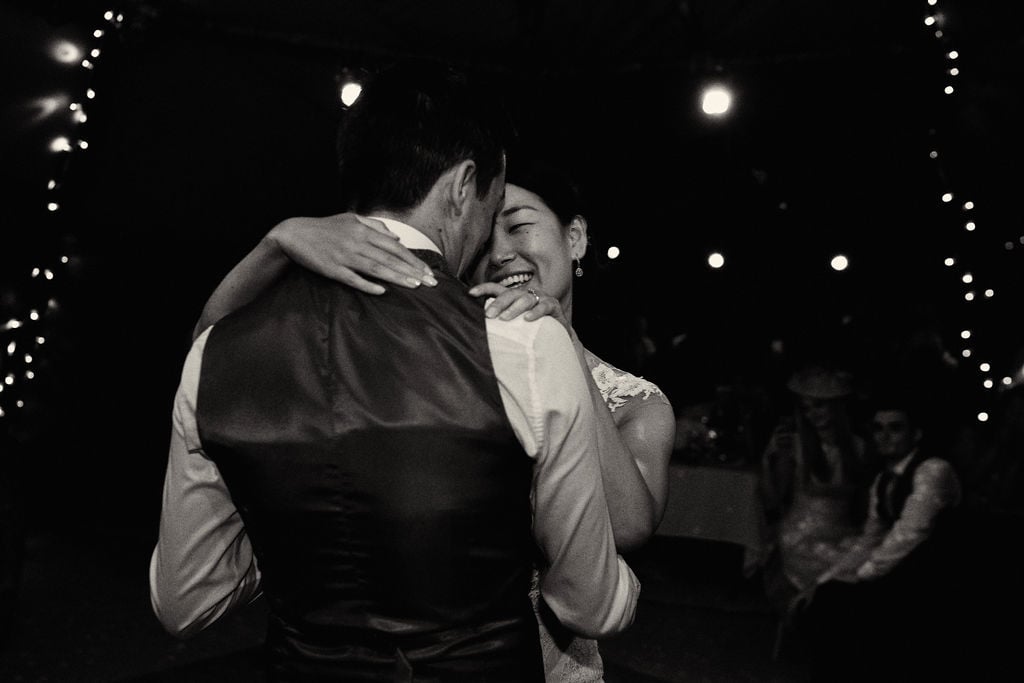 PapaKåta couple Lucy & Chris' Teepee Wedding in Terrington North Yorkshire captured by Chris Morse Photography- The first dance