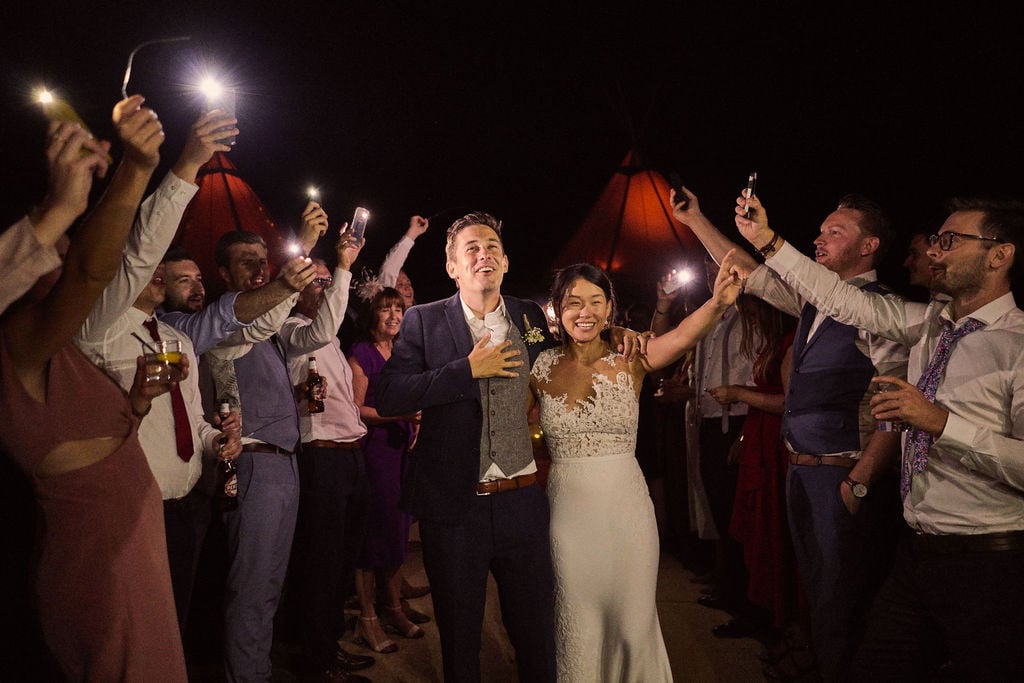PapaKåta couple Lucy & Chris' Teepee Wedding in Terrington North Yorkshire captured by Chris Morse Photography- Bride & Groom style