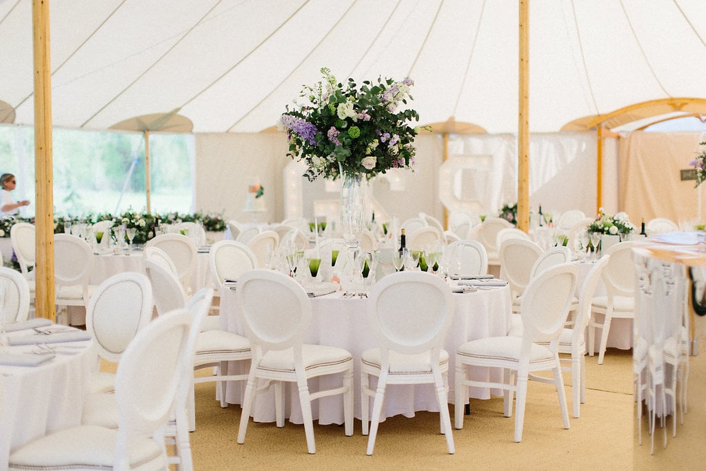PapaKåta couple Georgina & Steve Sperry Tent Wedding in Barnby Dun, Doncaster captured by Melissa Beattie- Floral table setting by Lucy MacNicoll 