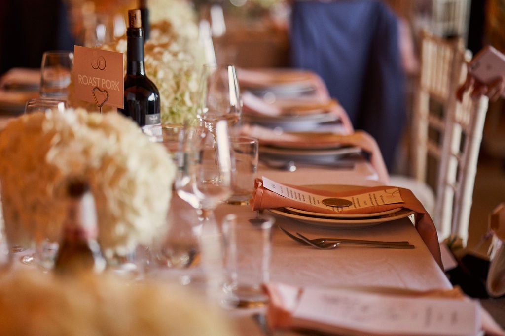 PapaKåta couple Lucy & Chris' Teepee Wedding in Terrington North Yorkshire captured by Chris Morse Photography- Table setting details 