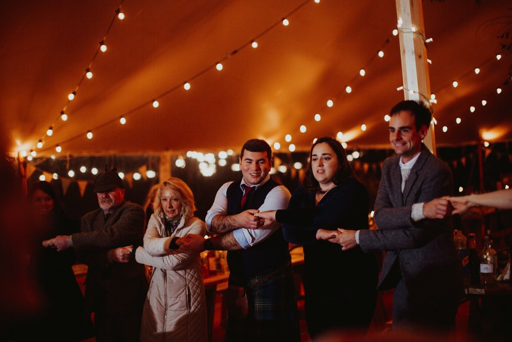 PapaKåta couple Eilidh & Lloyd's Sperry Wedding in Glenfarg, Perthshire captured by Colin Ross Photography- Ceilidh Dance PapaKåta couple Eilidh & Lloyd's Sperry Wedding in Glenfarg, Perthshire captured by Colin Ross Photography- Ceilidh Dance