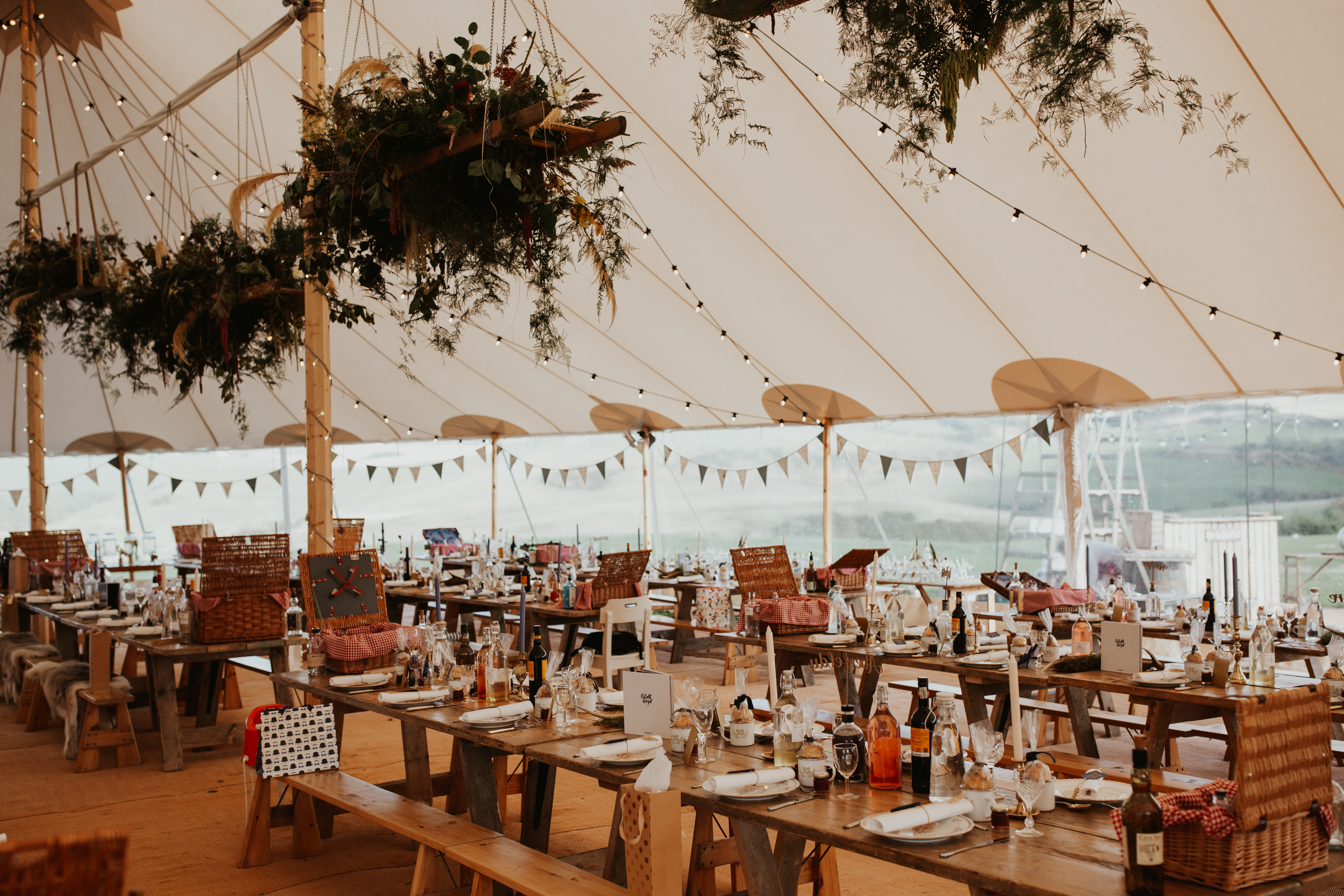 PapaKåta couple Eilidh & Lloyd's Sperry Wedding in Glenfarg, Perthshire captured by Colin Ross Photography- Sperry Tent interior with picnic style wedding breakfast PapaKåta couple Eilidh & Lloyd's Sperry Wedding in Glenfarg, Perthshire captured by Colin Ross Photography- Sperry Tent interior with picnic style wedding breakfast