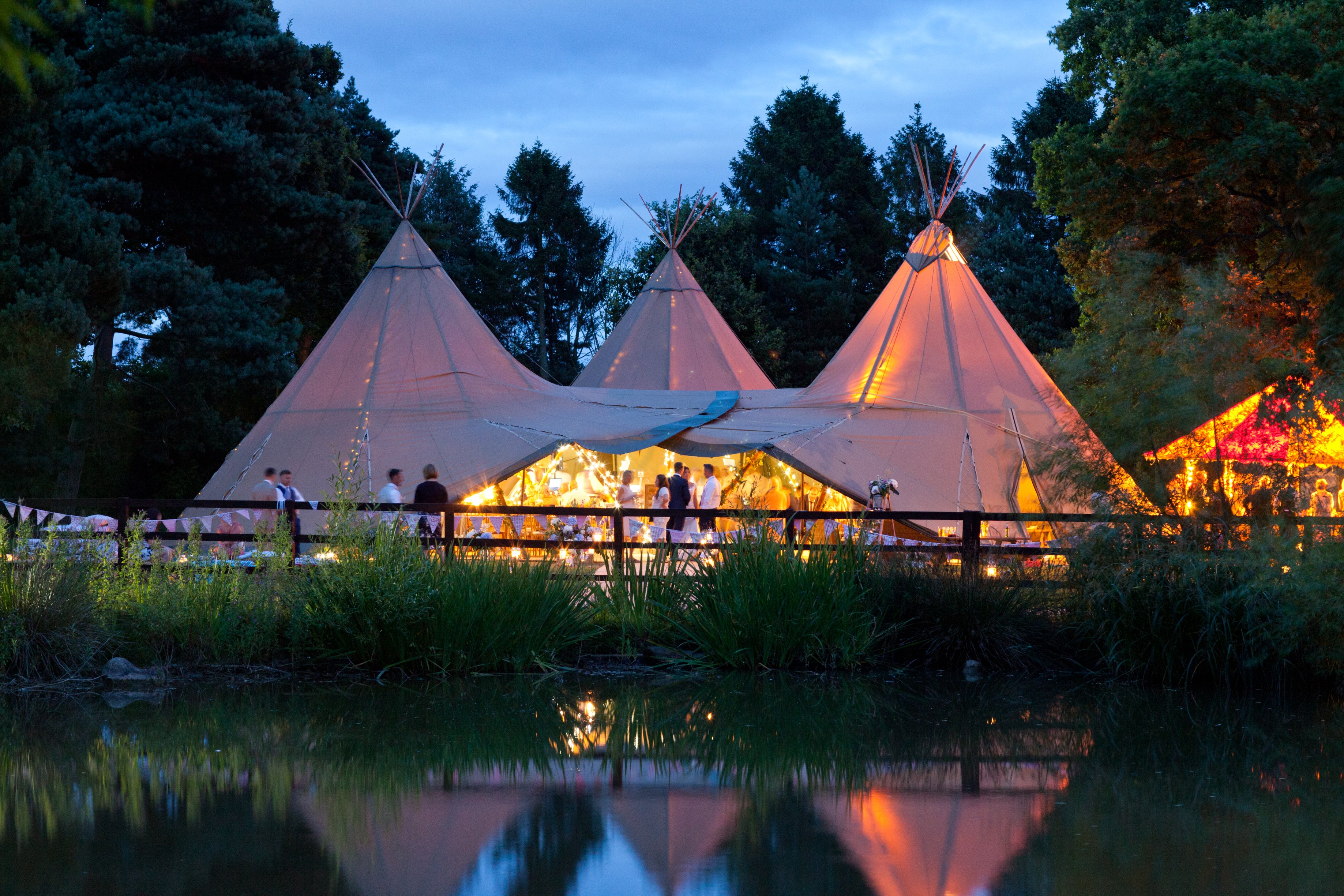 PapaKåta Teepees at night PapaKåta Teepees at night