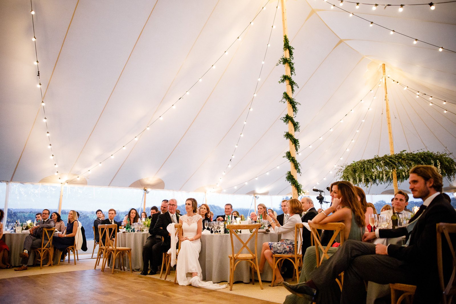 Emily & Ed's PapaKåta Sperry Tent wedding at Buckhurst Park captured by Tony Hart Photography: Sperry Tent interior