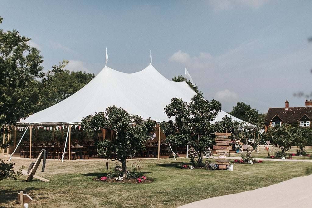 Katie & Thomas' PapaKåta Sperry Tent wedding in Thornborough, Bucks captured by Matt Horan Photography: Sperry Tent wedding at home 