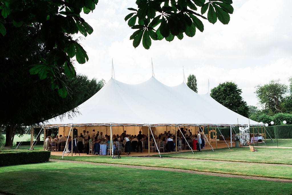 Georgie & Ben's PapaKåta Sperry Tent wedding at Newington House captured by Lucy Davenport: Sperry Tent exterior 