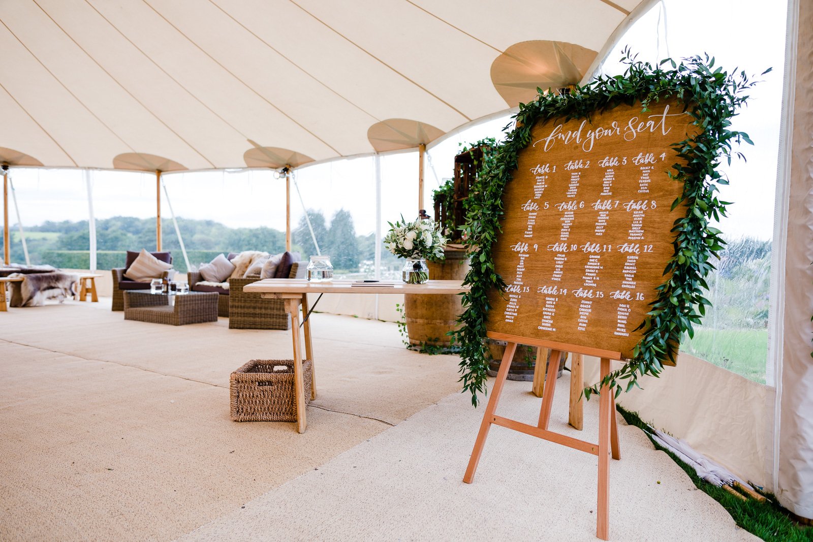 Emily & Ed's PapaKåta Sperry Tent wedding at Buckhurst Park captured by Tony Hart Photography: Table Plan Ideas 