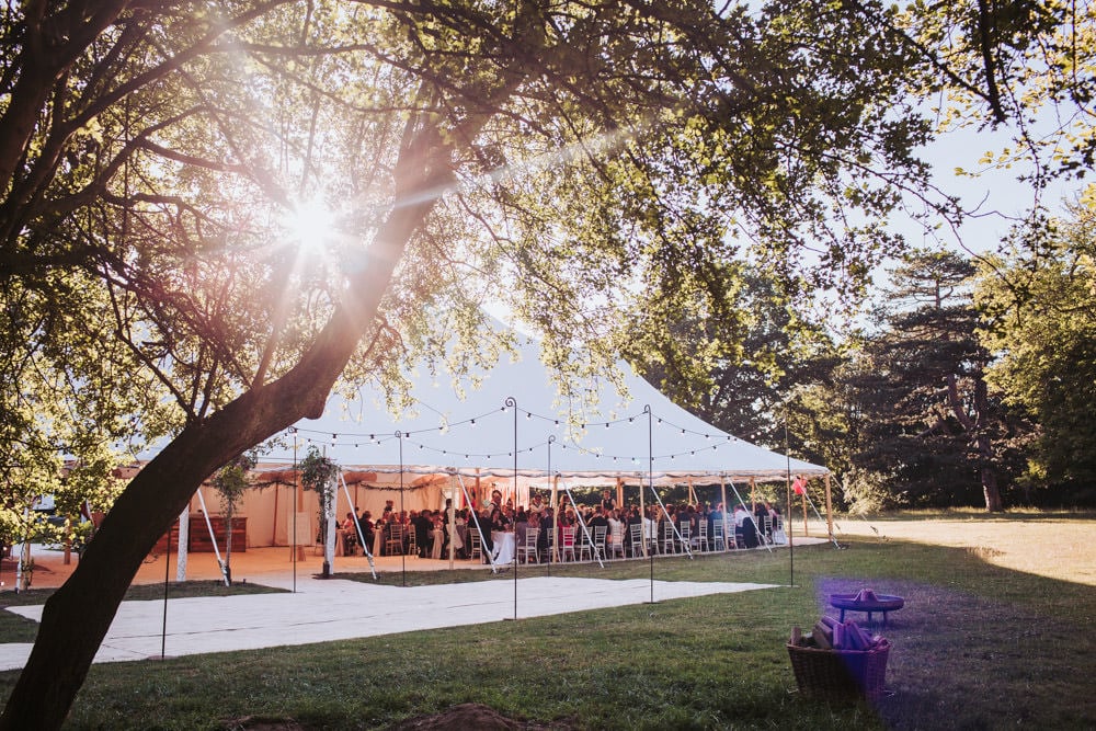 Emma & James' PapaKåta Sperry Tent wedding in Staveley, North Yorkshire captured by Fox Tail Photography: Sperry Tent Exterior 