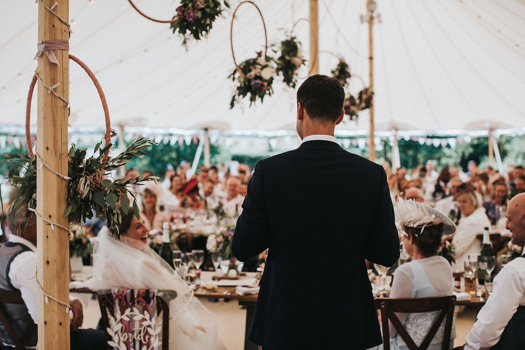 Katie & Thomas' PapaKåta Sperry Tent wedding in Thornborough, Bucks captured by Matt Horan Photography: Speeches 