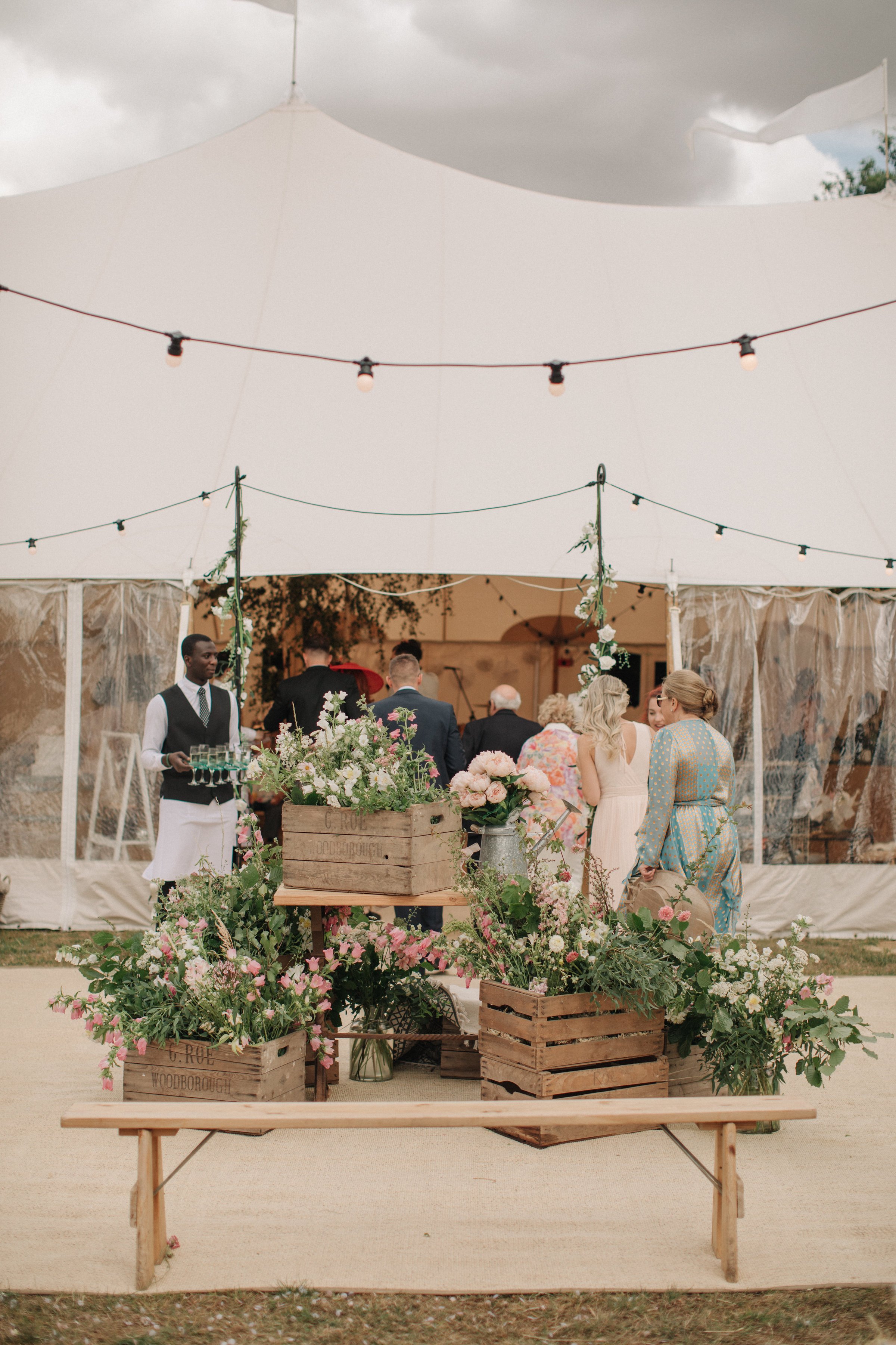 Steph & Ed's PapaKåta Sperry Tent wedding at home in Nottingham captured by M & J Photography: Sperry Tent Wedding Reception