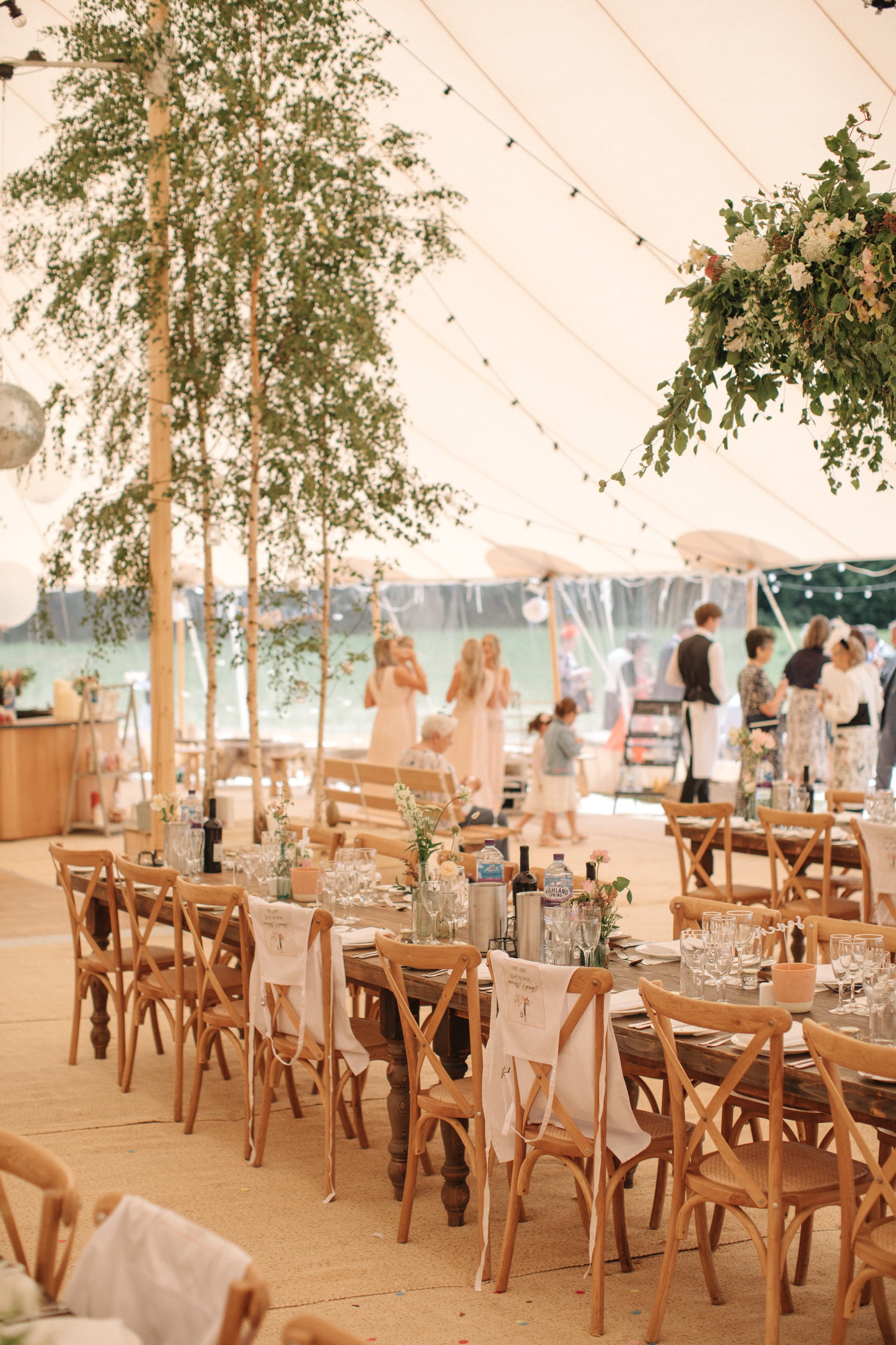 Steph & Ed's PapaKåta Sperry Tent wedding at home in Nottingham captured by M & J Photography: Cross Back Chair
