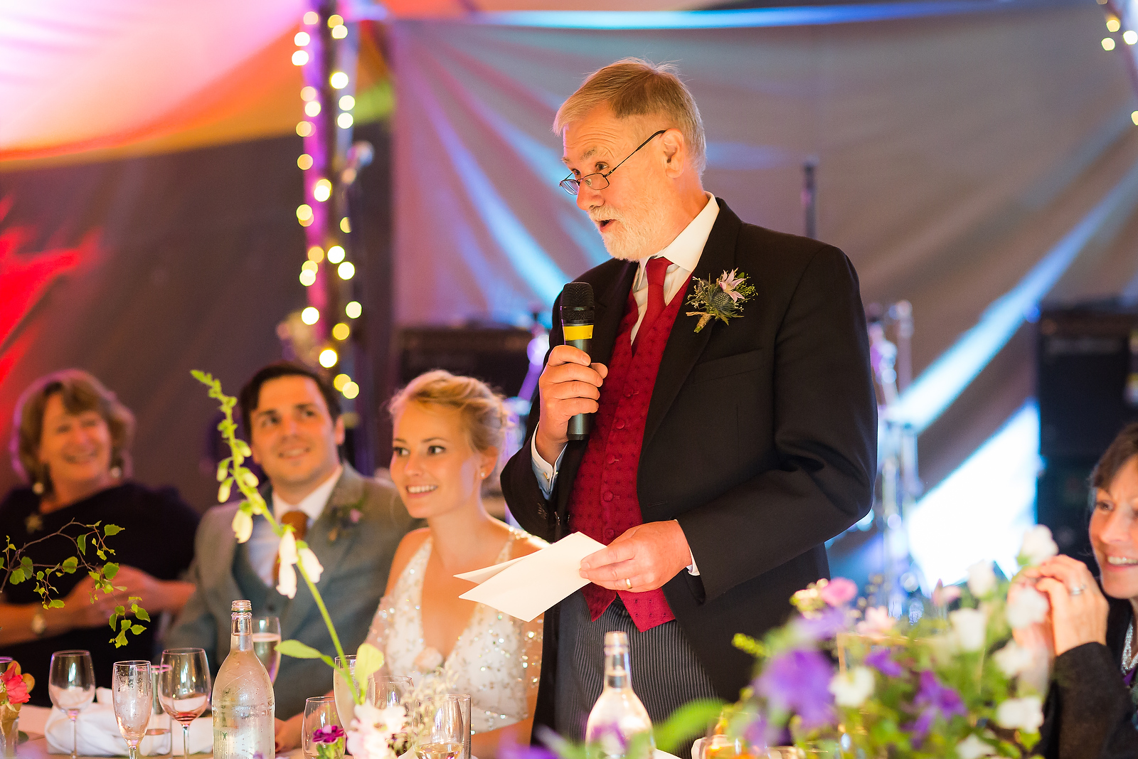 Harriet & William's PapaKåta Teepee Wedding at Gilmerton House captured by First Light Photography- Wedding Speeches