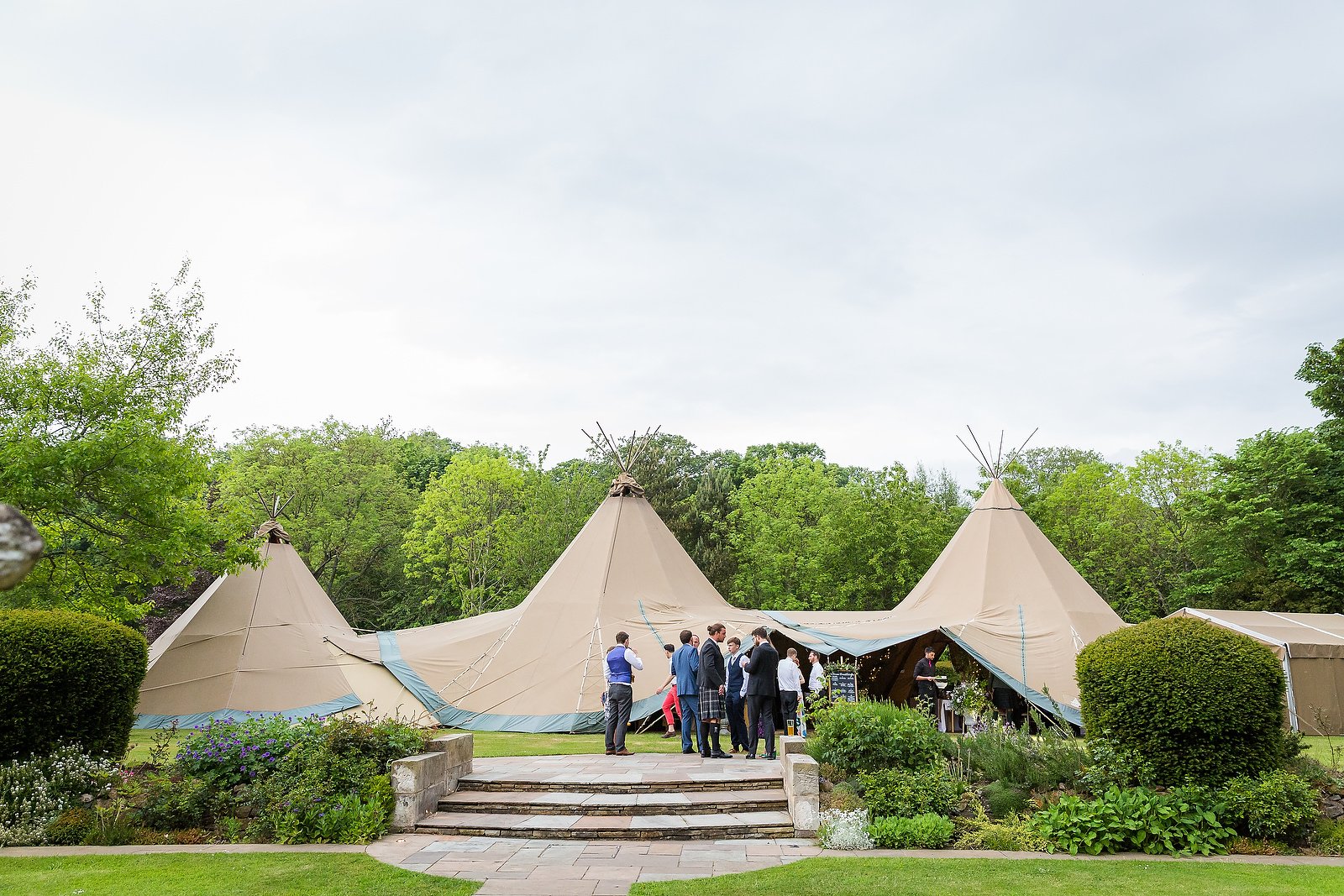 Harriet & William's PapaKåta Teepee Wedding at Gilmerton House captured by First Light Photography- Teepee Exterior