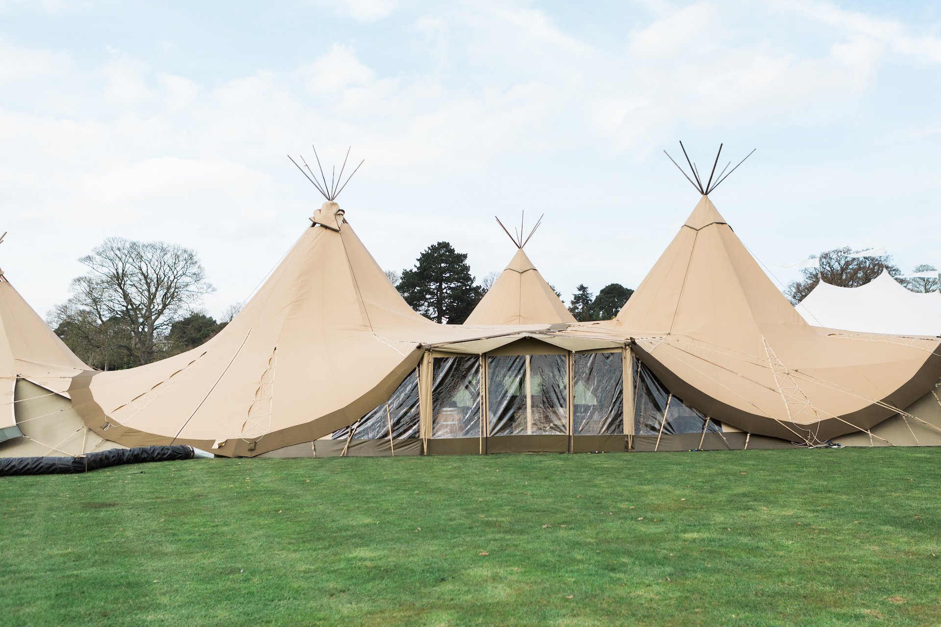 PapaKåta Spring Open Weekend Teepee captured by Lucy Davenport Photography: Teepee Exterior with Wallflex 