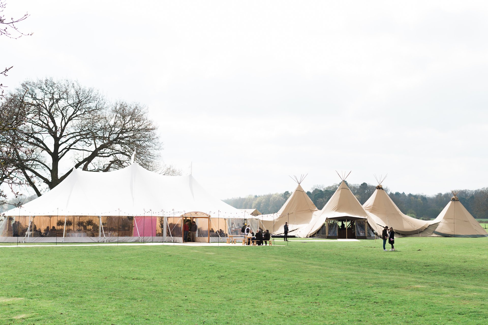 PapaKåta Spring Open Weekend Teepee captured by Lucy Davenport Photography: Sperry Tent & Teepee Exterior at Escrick Park Estate