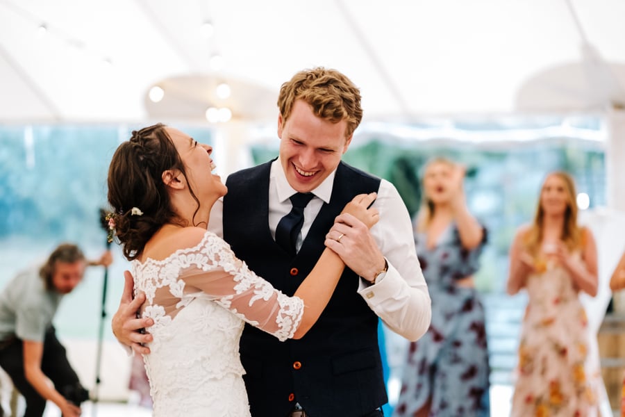 Natalie & Jack's PapaKåta Sperry Tent wedding at Lingholm Estate, Keswick, Lake District captured by Kristian Leven Photography: The First Dance