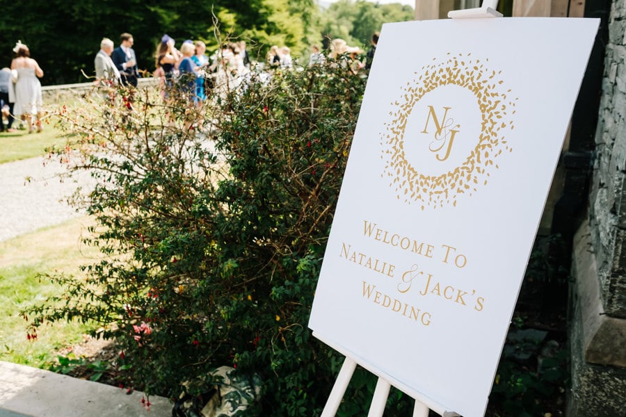 Natalie & Jack's PapaKåta Sperry Tent wedding at Lingholm Estate, Keswick, Lake District captured by Kristian Leven Photography: Wedding Signage 