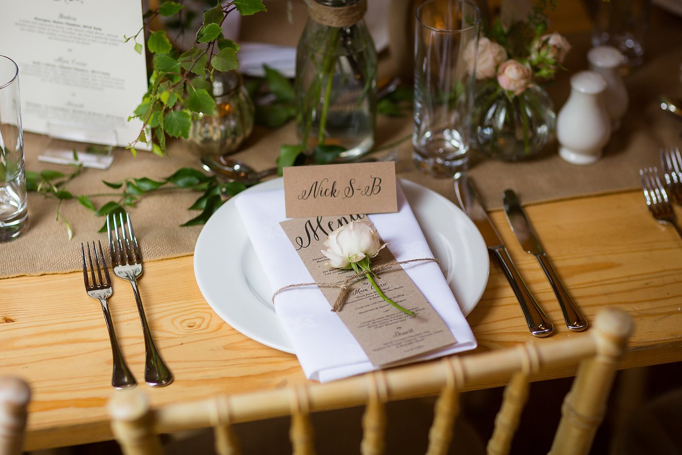 Harriet & William's PapaKåta Teepee Wedding at Gilmerton House captured by First Light Photography- Wedding Stationery & Table setting 