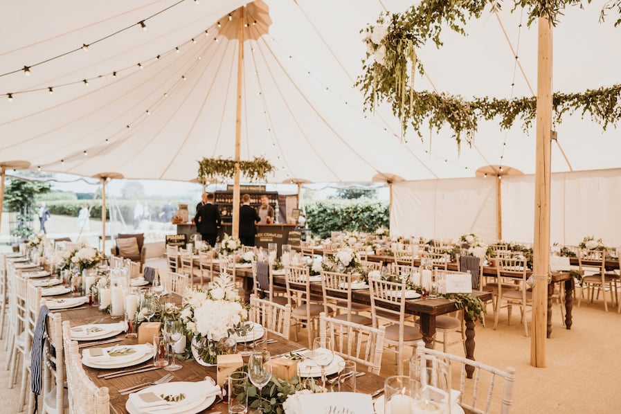 Anna & Luke PapaKåta Sperry Tent Wedding, Cambridgeshire, Matthew Wilkinson Photography; Sperry Tent Interior