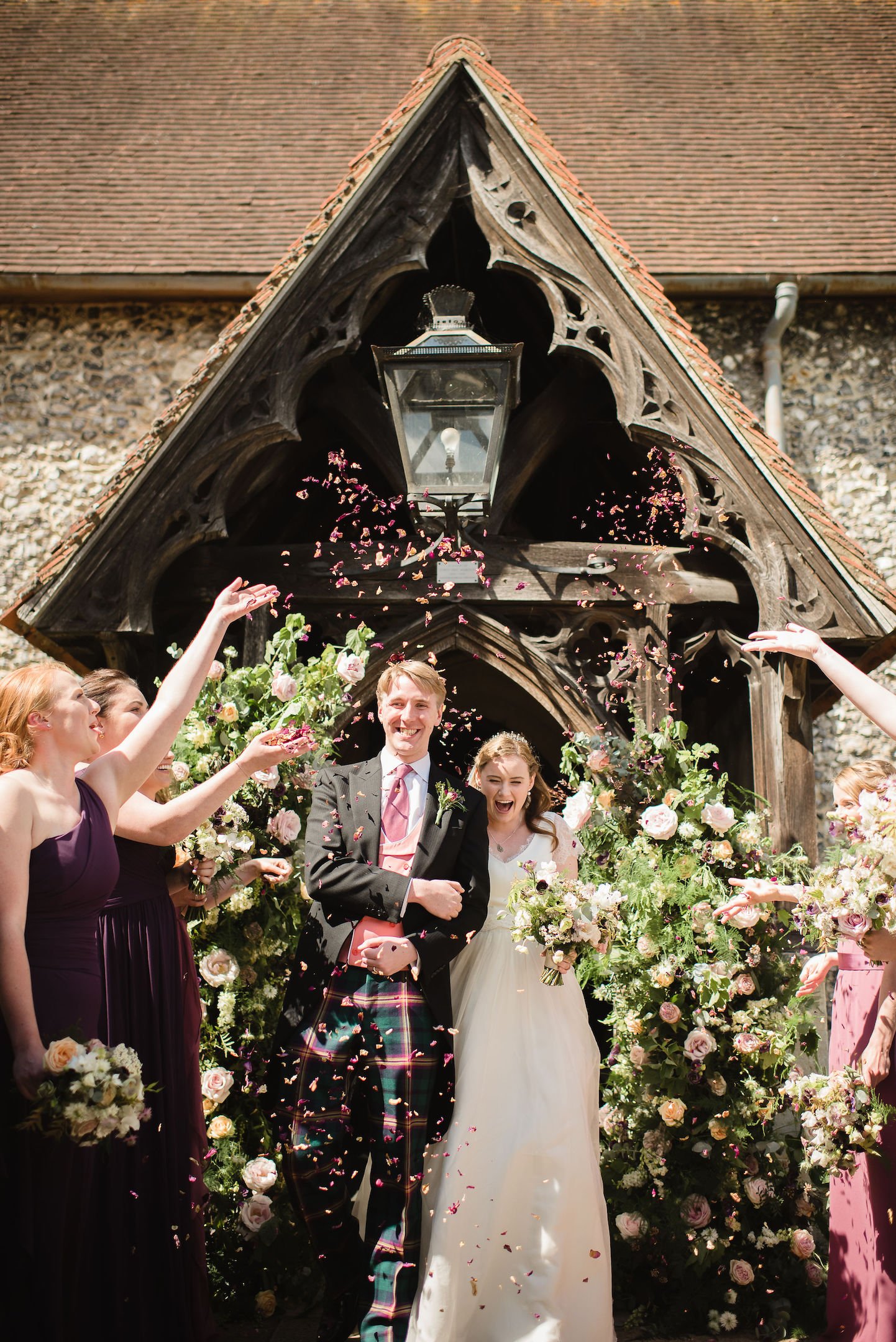 Frances & Ivo PapaKåta Sperry Tent Wedding at the Beautiful Stonor Park, Oxfordshire, Emma Hare Photography; Just Married Confetti Throw