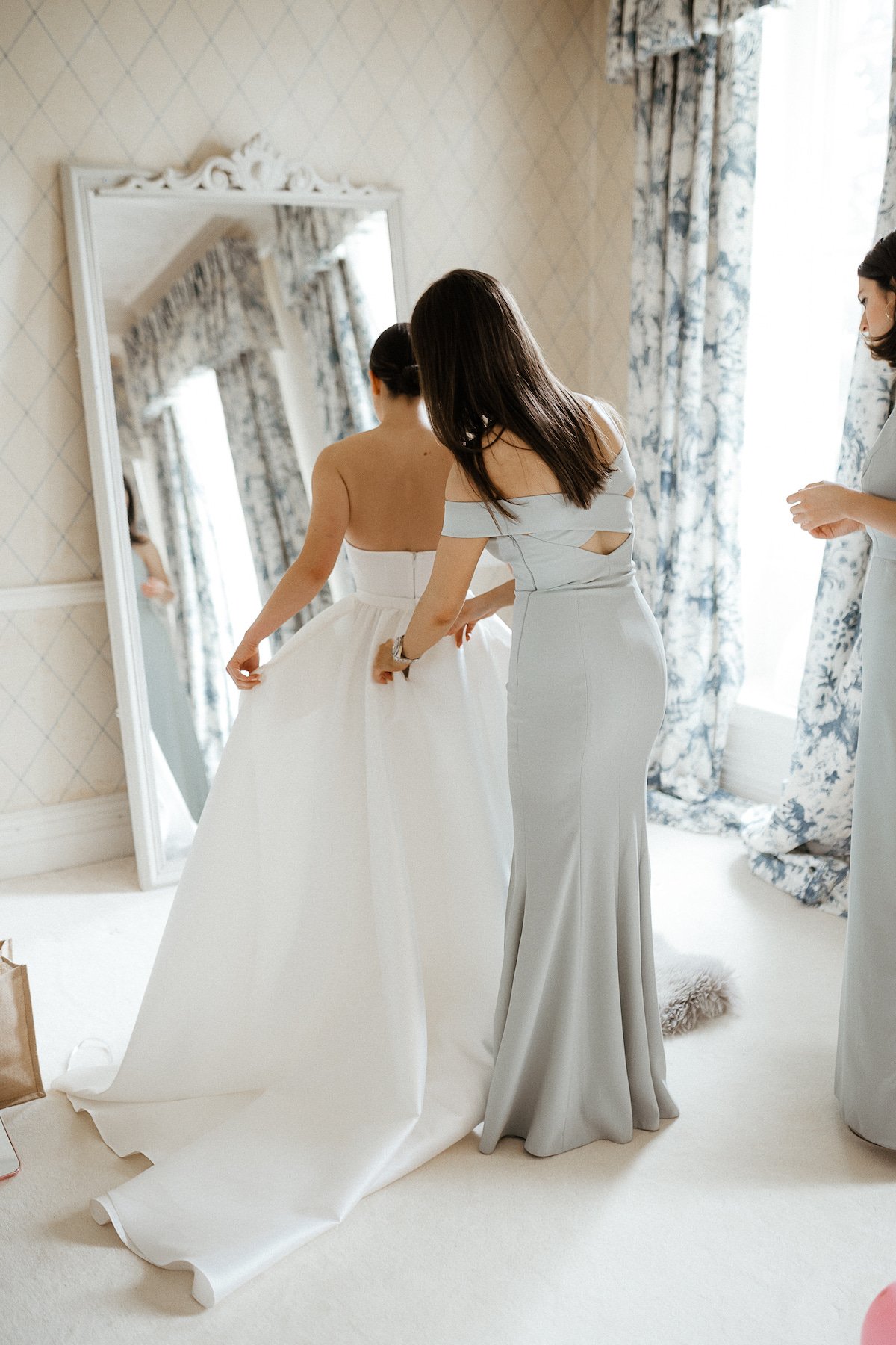 India & Sean PapaKåta Sperry Tent Wedding in Lincolnshire, Yorkshire, Caitlin & Jones Photography; Bride Getting Ready