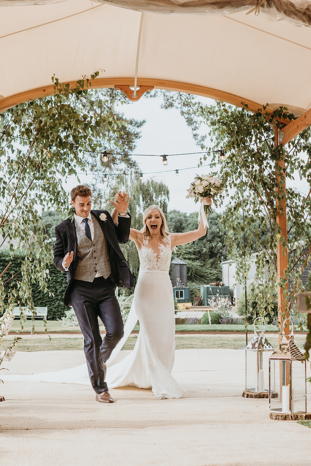Anna & Luke PapaKåta Sperry Tent Wedding, Cambridgeshire, Matthew Wilkinson Photography; Bride & Groom