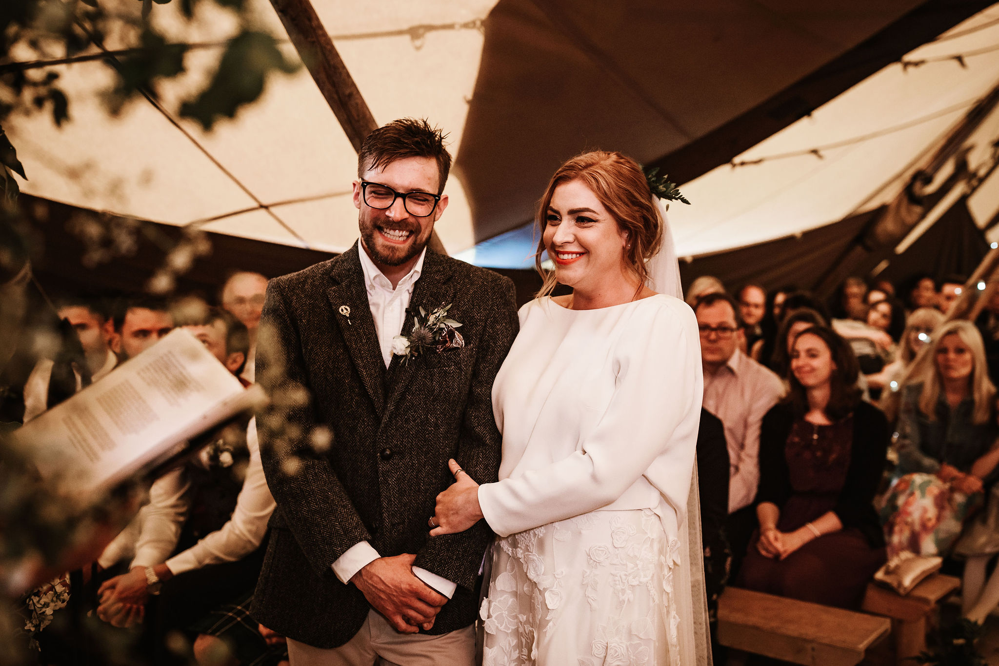 Katie & Jes PapaKata Tipi Wedding, Hidden River Cabins, Ally M Photography; Ceremony