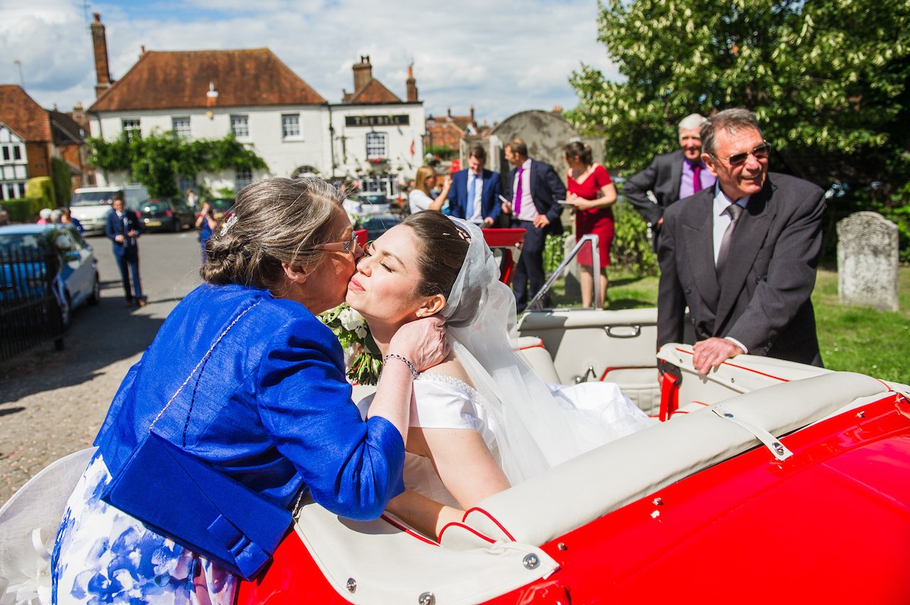 Charlotte & Tony Papakata Sperry Tent Wedding, Hampshire, Doug Treiber Photography; Wedding Car Ride