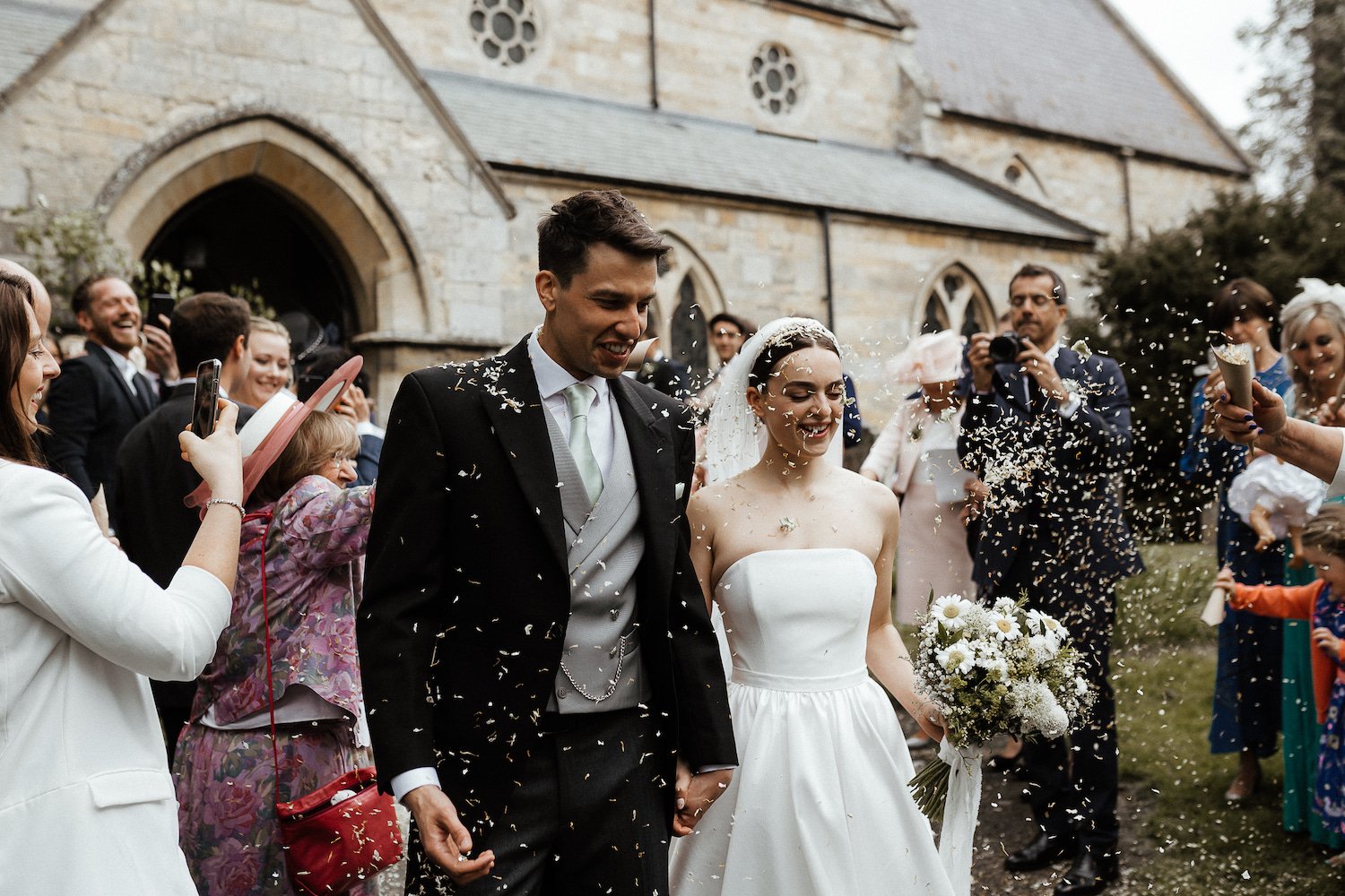 India & Sean PapaKåta Sperry Tent Wedding in Lincolnshire, Yorkshire, Caitlin & Jones Photography; Confetti Throw