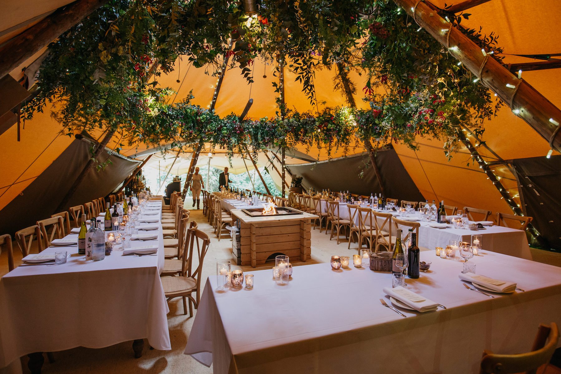 Sarah & Billy PapaKåta Tipi Tent Wedding, John Hope Photography; Tipi Interior