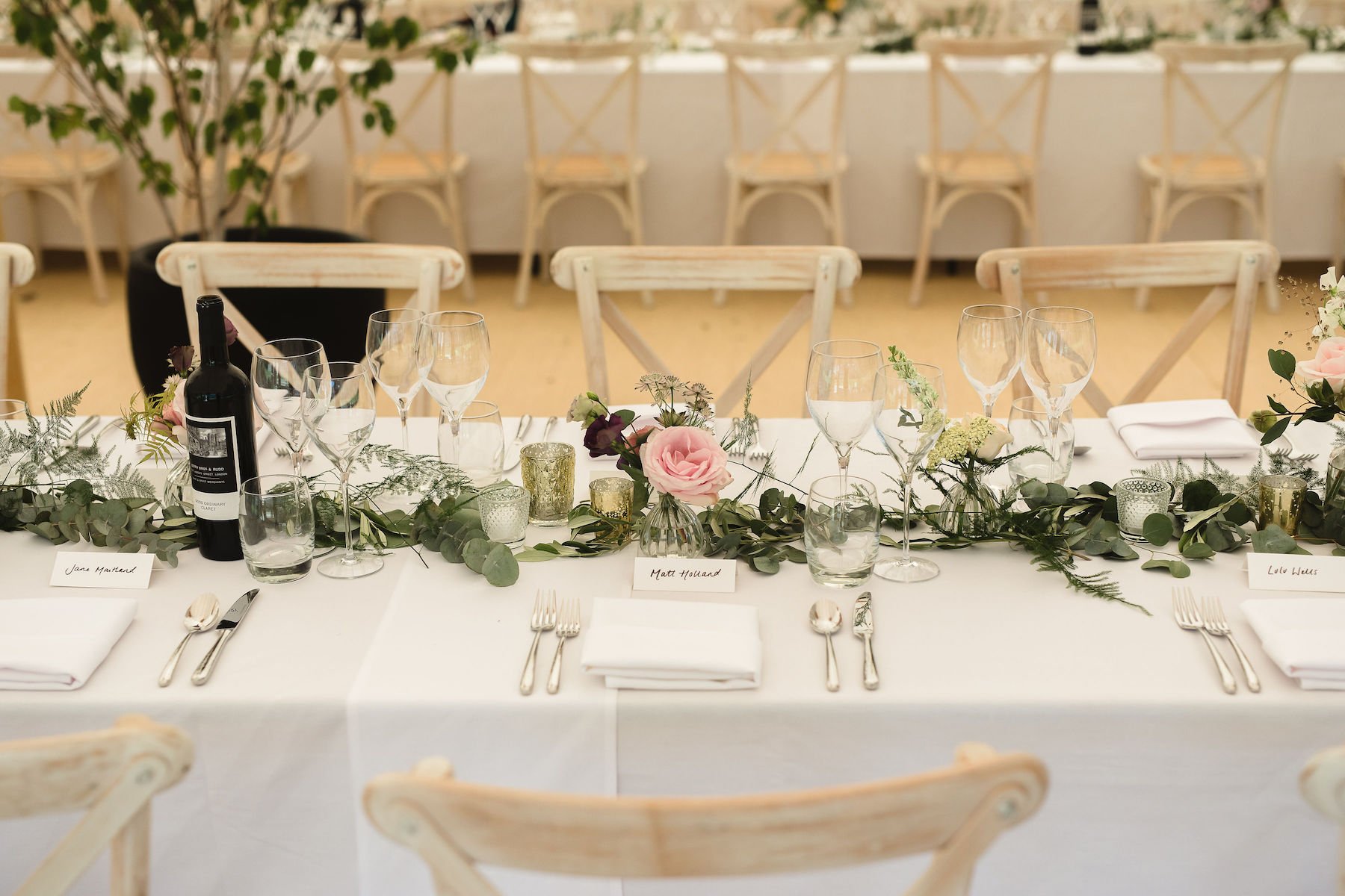 Frances & Ivo PapaKåta Sperry Tent Wedding at the Beautiful Stonor Park, Oxfordshire, Emma Hare Photography; Place Setting