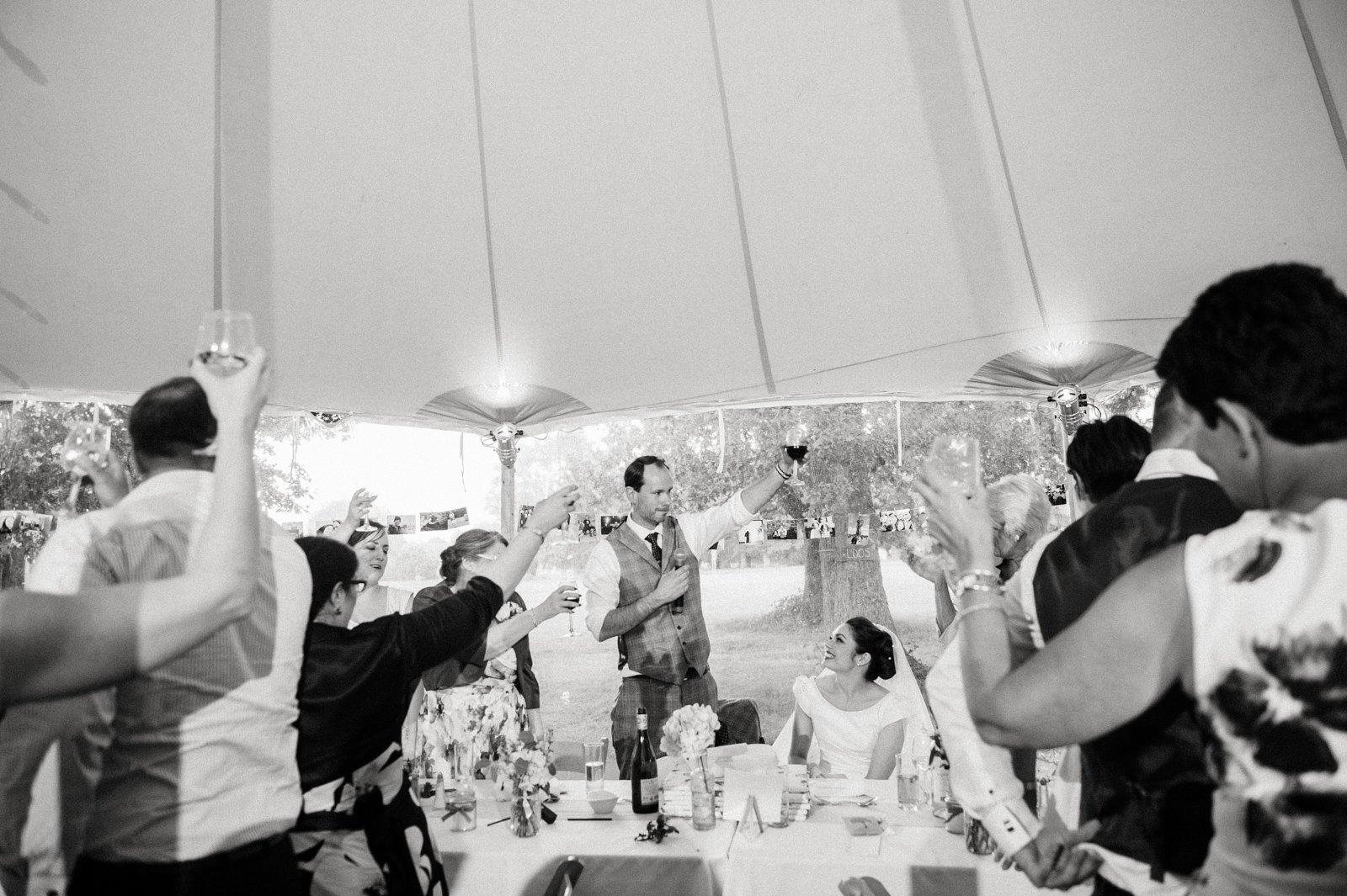 Charlotte & Tony Papakata Sperry Tent Wedding, Hampshire, Doug Treiber Photography; Grooms Speech