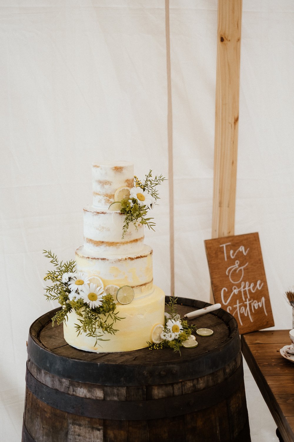 India & Sean PapaKåta Sperry Tent Wedding in Lincolnshire, Yorkshire, Caitlin & Jones Photography; Wedding Cake