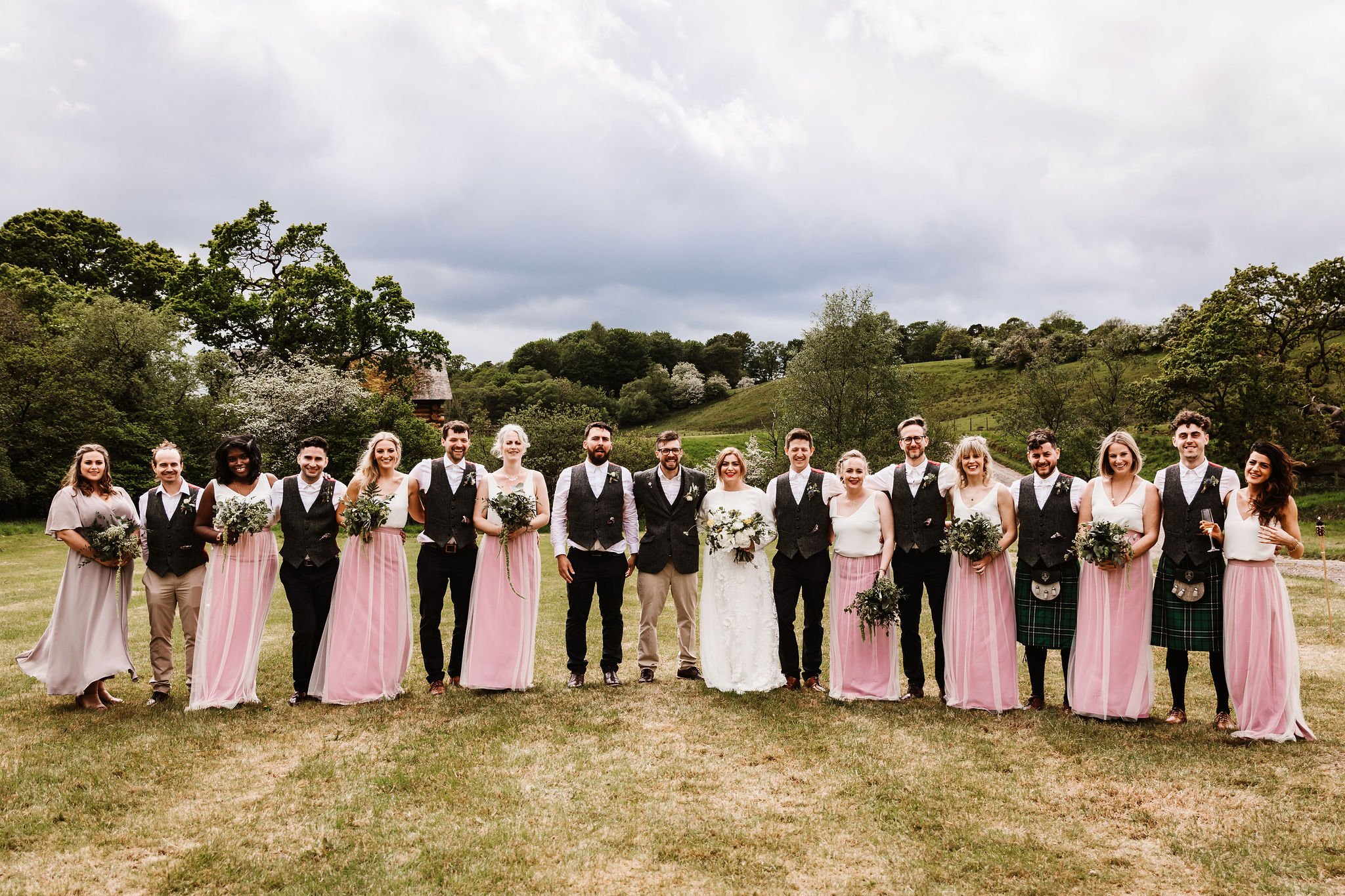 Katie & Jes PapaKata Tipi Wedding, Hidden River Cabins, Ally M Photography; Bridesmaids & Groomsmen