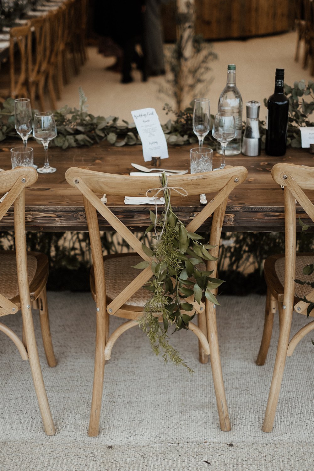 India & Sean PapaKåta Sperry Tent Wedding in Lincolnshire, Yorkshire, Caitlin & Jones Photography; Cross Back Chairs