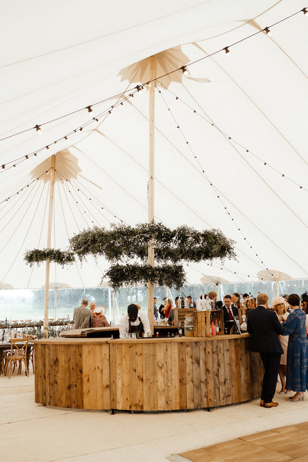 India & Sean PapaKåta Sperry Tent Wedding in Lincolnshire, Yorkshire, Caitlin & Jones Photography; Festoon Drape 