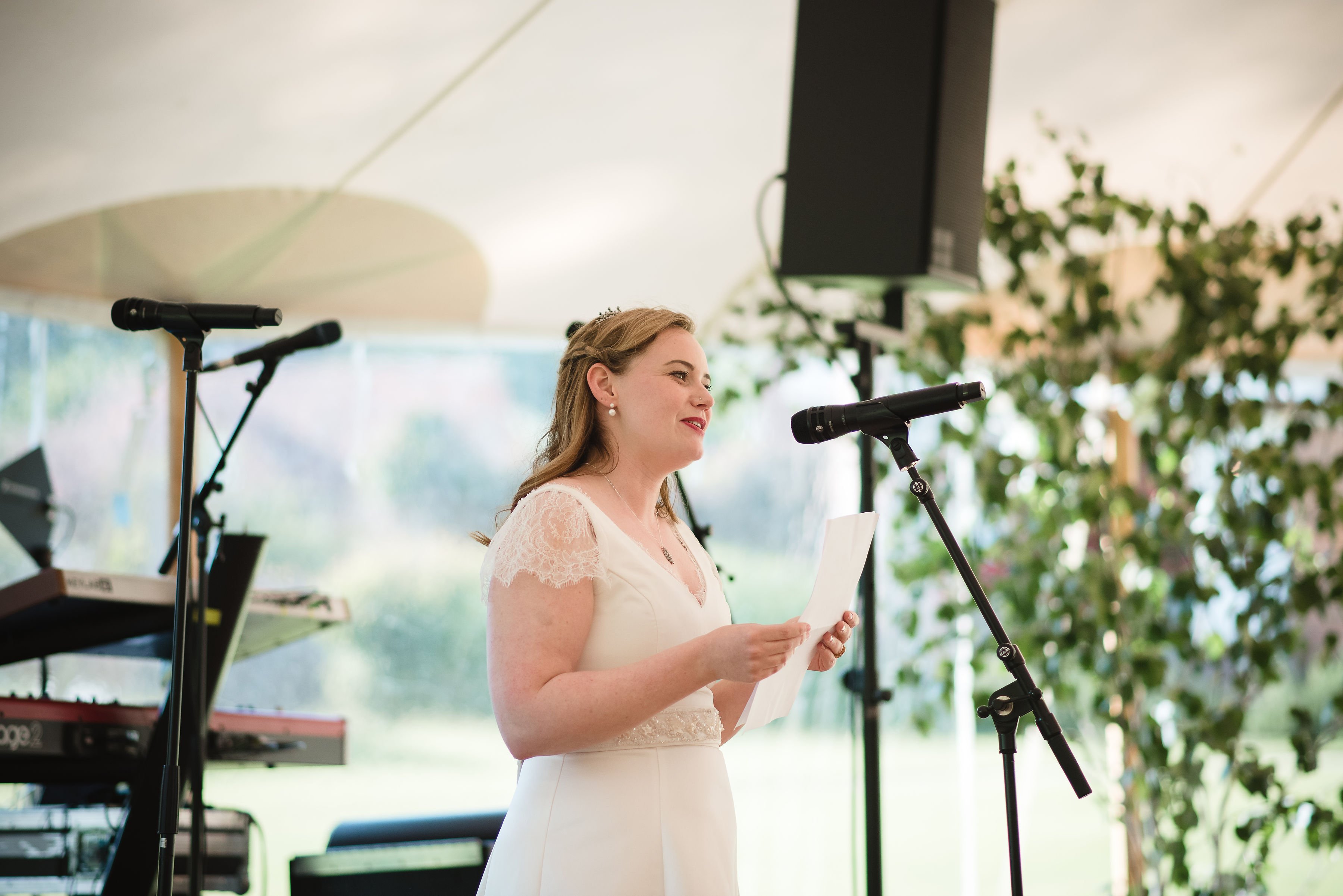 Frances & Ivo PapaKåta Sperry Tent Wedding at the Beautiful Stonor Park, Oxfordshire, Emma Hare Photography; Brides Speech