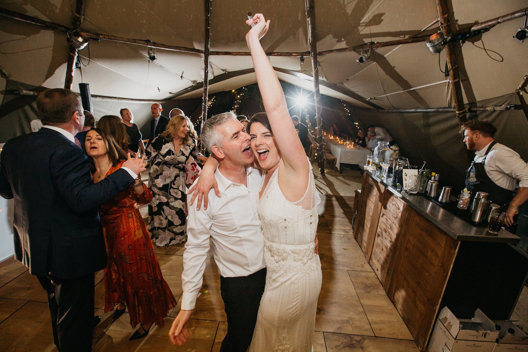 Sarah & Billy PapaKåta Tipi Tent Wedding, John Hope Photography; Party Time