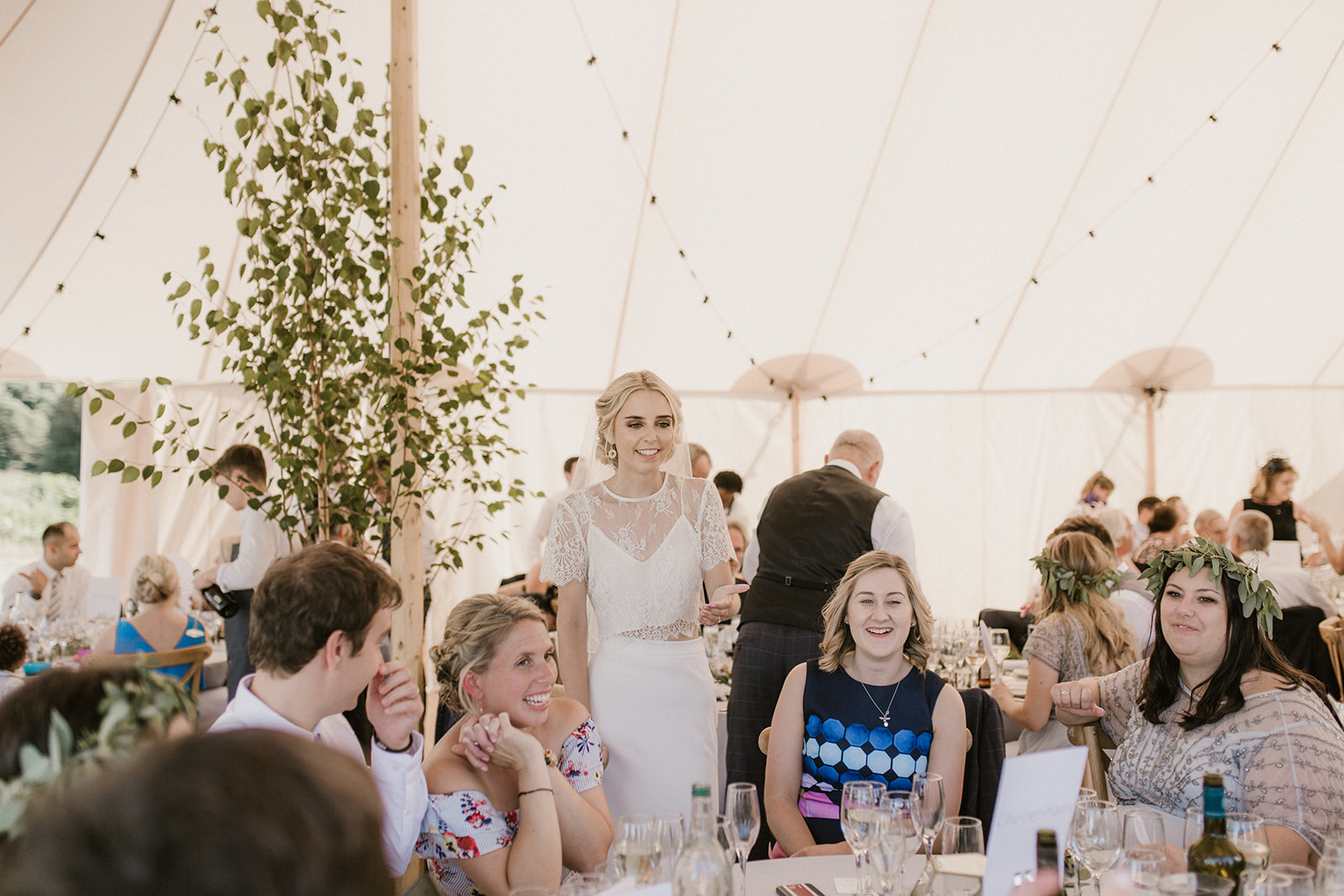 Lauren & David PapaKåta Sperry Tent Wedding, Mary Parker Photography; Laughter with Guests